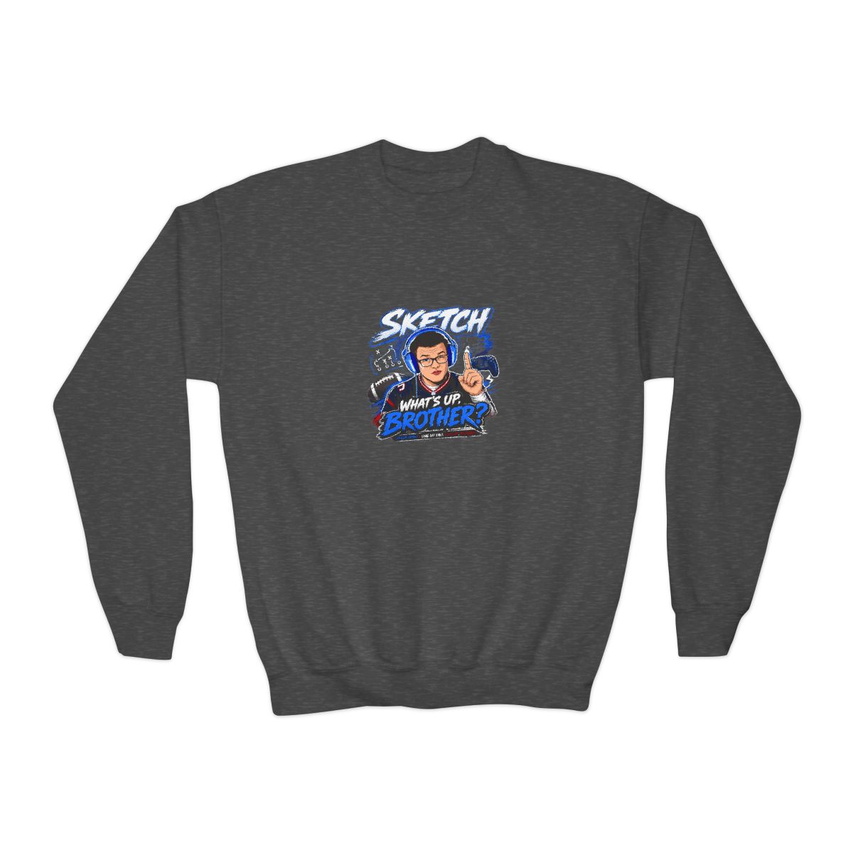 Sketch Crewneck Kids Sweatshirt - alternate angle 3, merchandise
