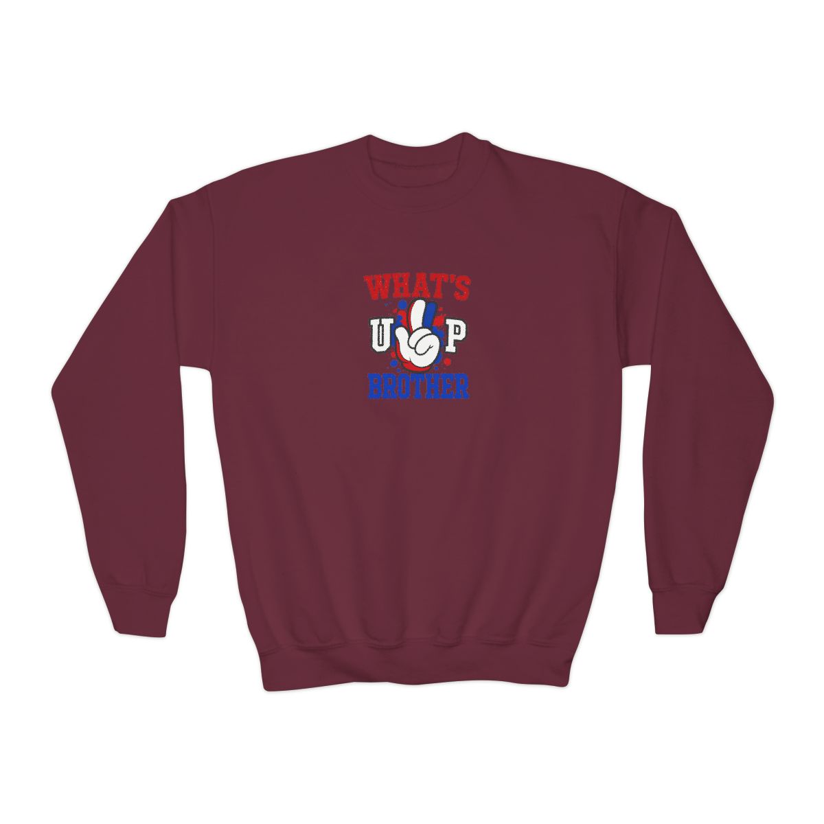 What's Up Brother Casual Crewneck Kids Sweatshirt - alternate angle 4, merchandise