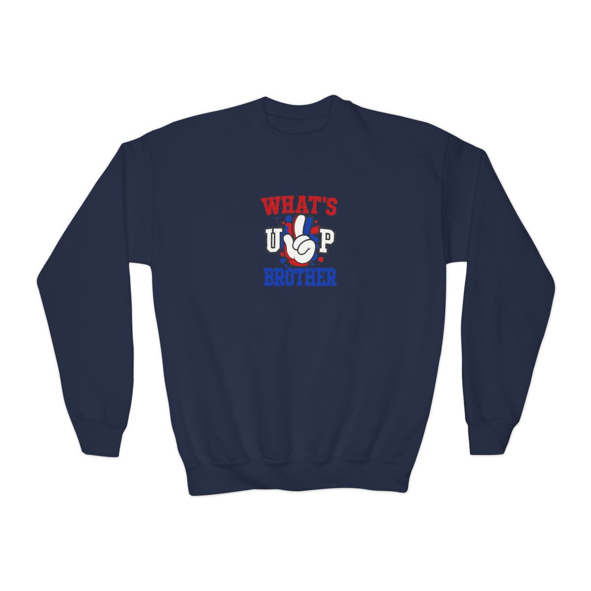 What's Up Brother Casual Crewneck Kids Sweatshirt - alternate angle 2, merchandise