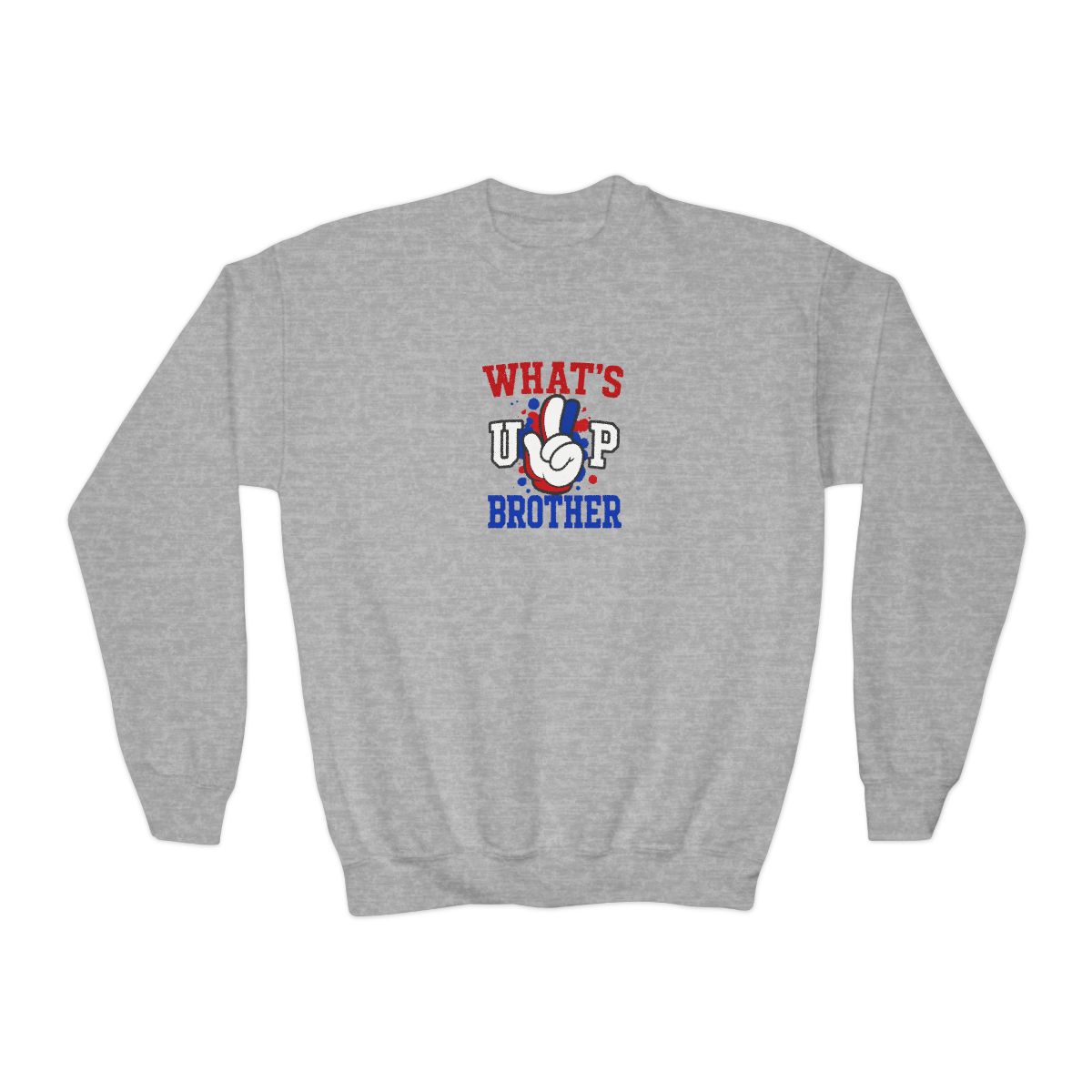 What's Up Brother Casual Crewneck Kids Sweatshirt - alternate angle 3, merchandise