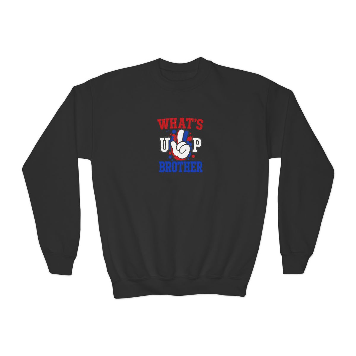 What's Up Brother Casual Crewneck Kids Sweatshirt - alternate angle 2, merchandise